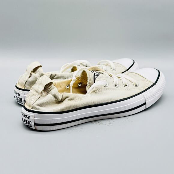 Converse All Star Shoes Womens 7.5 Beige Tan Canvas Shoreline Chucks Classic - Picture 7 of 11